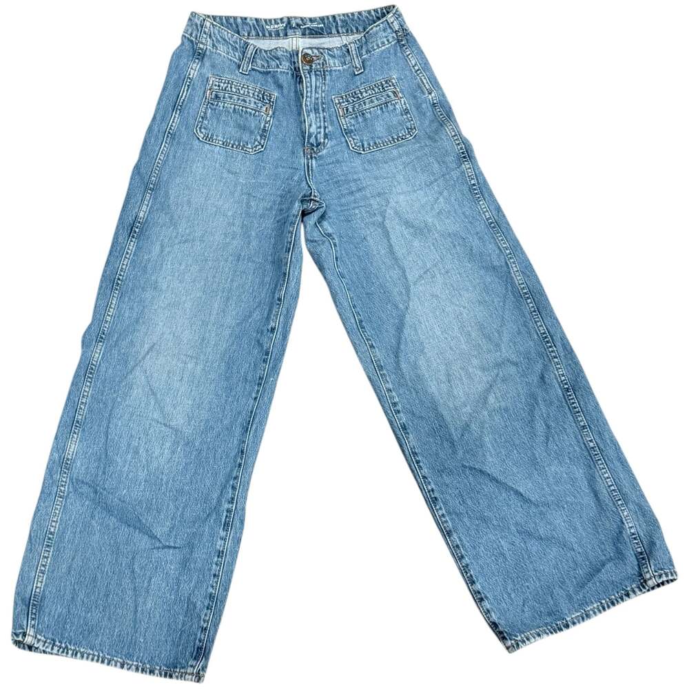 Womens Old Navy High-Rise Baggy Wide Leg Drapey Denim Jeans Size 2